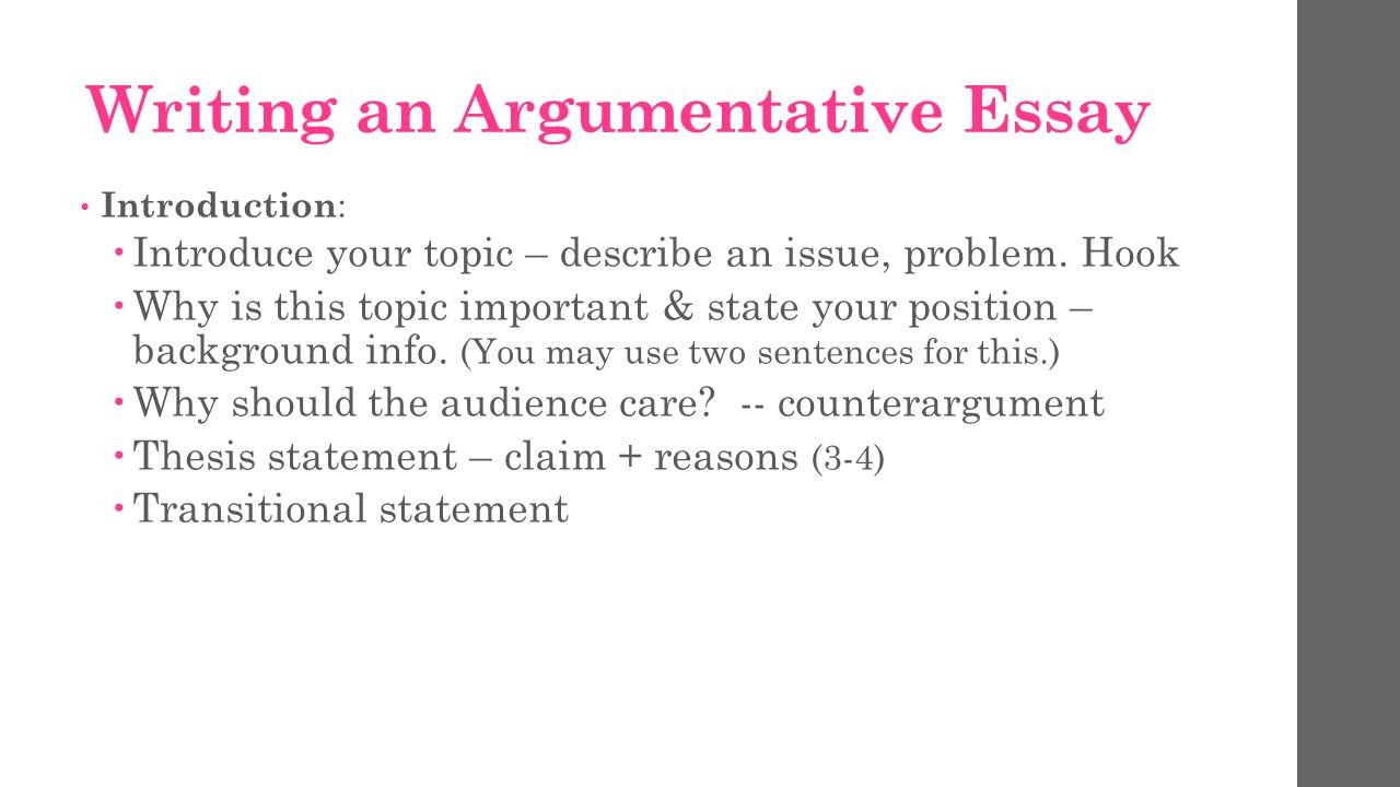 checker How do you write an introduction for an argumentative essay - 